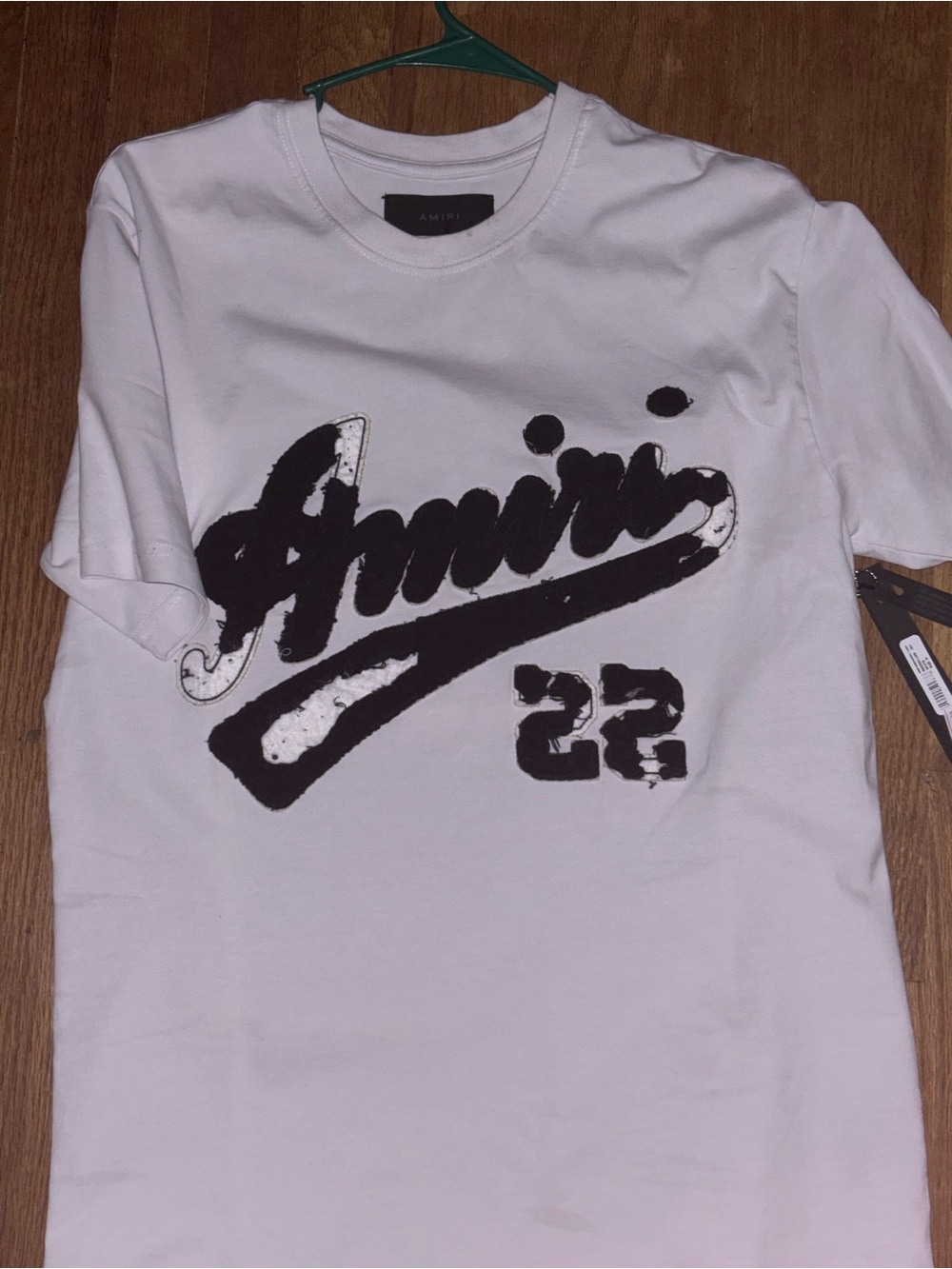 AMIRI White Short-Sleeve Logo Tee with Black Script